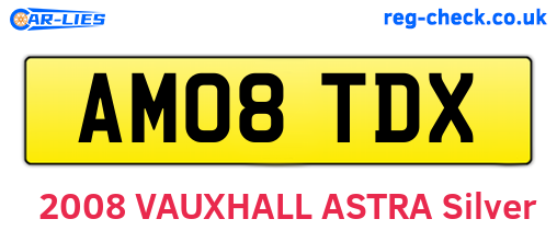 AM08TDX are the vehicle registration plates.