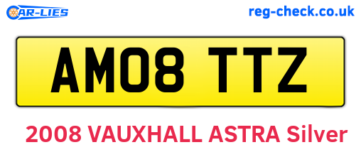 AM08TTZ are the vehicle registration plates.