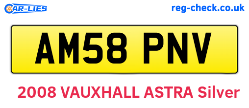 AM58PNV are the vehicle registration plates.