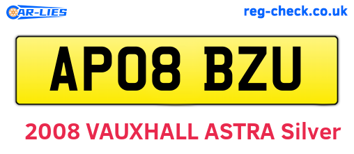 AP08BZU are the vehicle registration plates.