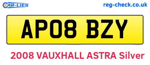 AP08BZY are the vehicle registration plates.