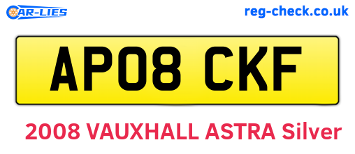 AP08CKF are the vehicle registration plates.