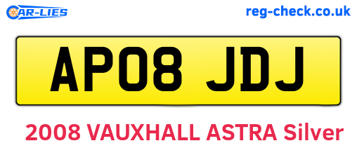 AP08JDJ are the vehicle registration plates.