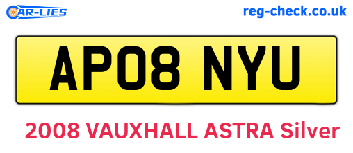AP08NYU are the vehicle registration plates.