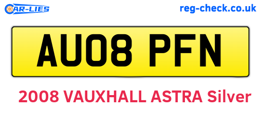 AU08PFN are the vehicle registration plates.