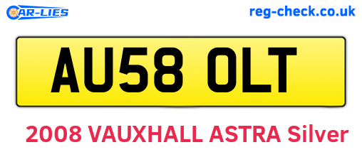 AU58OLT are the vehicle registration plates.