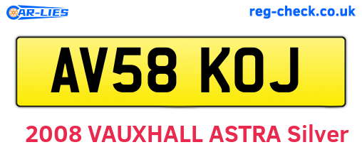 AV58KOJ are the vehicle registration plates.