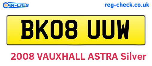 BK08UUW are the vehicle registration plates.