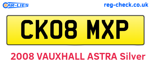 CK08MXP are the vehicle registration plates.