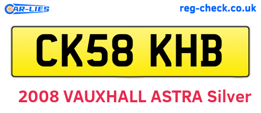 CK58KHB are the vehicle registration plates.
