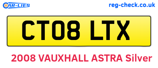 CT08LTX are the vehicle registration plates.