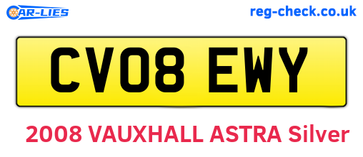 CV08EWY are the vehicle registration plates.