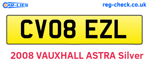 CV08EZL are the vehicle registration plates.