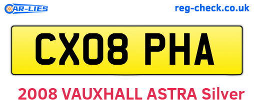 CX08PHA are the vehicle registration plates.