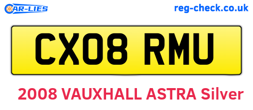 CX08RMU are the vehicle registration plates.