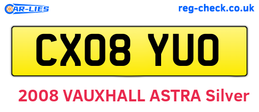 CX08YUO are the vehicle registration plates.