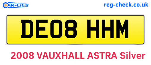 DE08HHM are the vehicle registration plates.