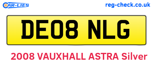 DE08NLG are the vehicle registration plates.