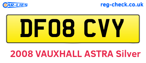 DF08CVY are the vehicle registration plates.