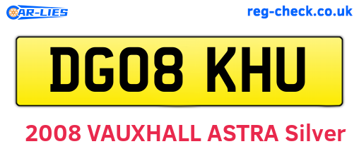 DG08KHU are the vehicle registration plates.
