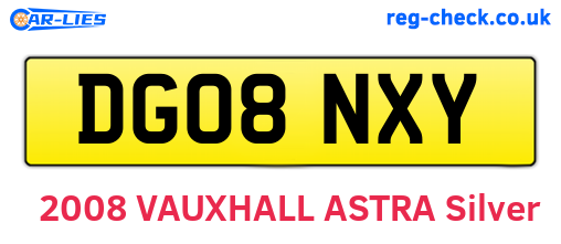 DG08NXY are the vehicle registration plates.