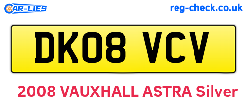 DK08VCV are the vehicle registration plates.