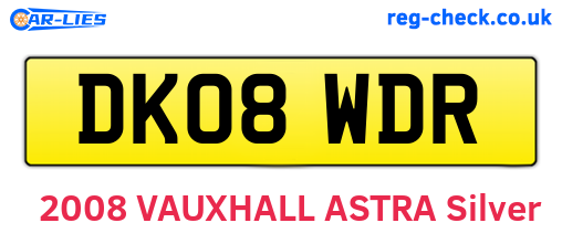 DK08WDR are the vehicle registration plates.
