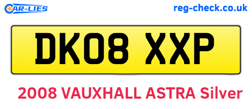 DK08XXP are the vehicle registration plates.