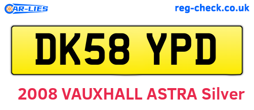 DK58YPD are the vehicle registration plates.