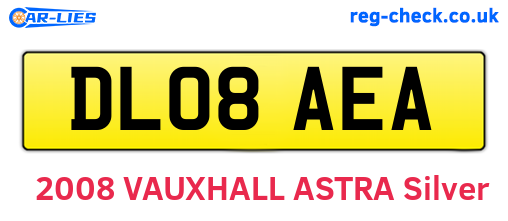 DL08AEA are the vehicle registration plates.