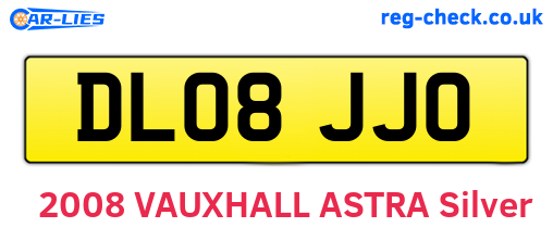 DL08JJO are the vehicle registration plates.