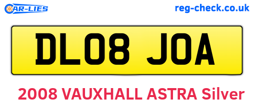 DL08JOA are the vehicle registration plates.