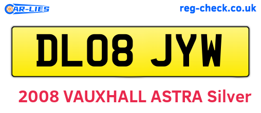 DL08JYW are the vehicle registration plates.