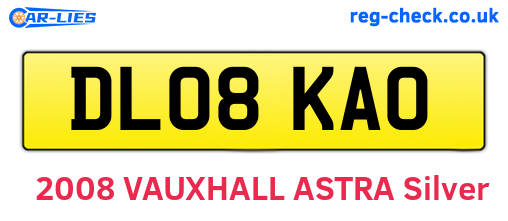 DL08KAO are the vehicle registration plates.