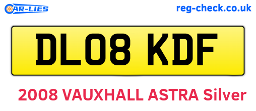 DL08KDF are the vehicle registration plates.