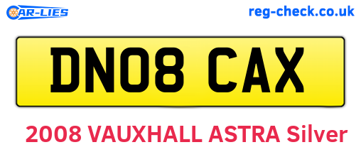 DN08CAX are the vehicle registration plates.