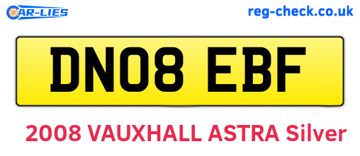 DN08EBF are the vehicle registration plates.