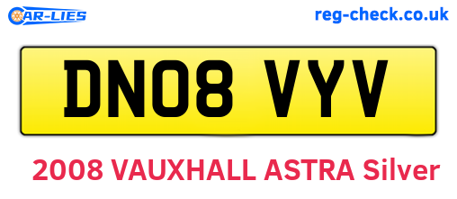 DN08VYV are the vehicle registration plates.