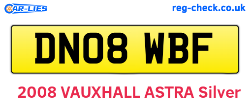 DN08WBF are the vehicle registration plates.