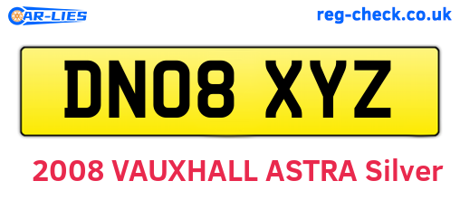 DN08XYZ are the vehicle registration plates.