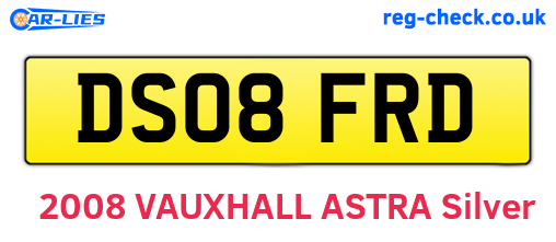 DS08FRD are the vehicle registration plates.