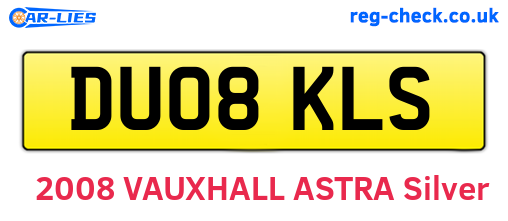 DU08KLS are the vehicle registration plates.