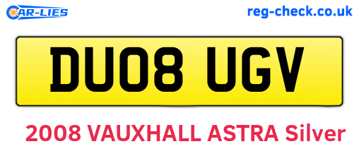 DU08UGV are the vehicle registration plates.