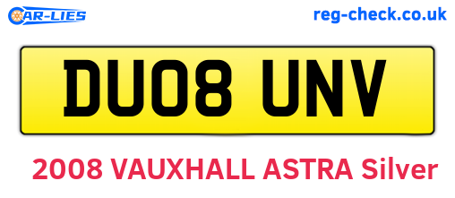 DU08UNV are the vehicle registration plates.