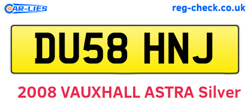 DU58HNJ are the vehicle registration plates.