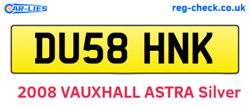 DU58HNK are the vehicle registration plates.