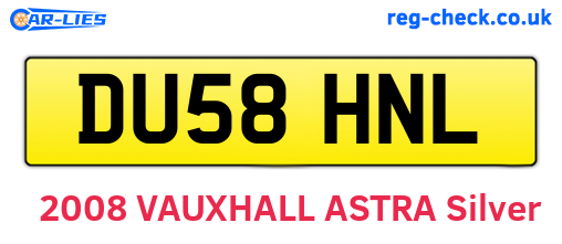 DU58HNL are the vehicle registration plates.