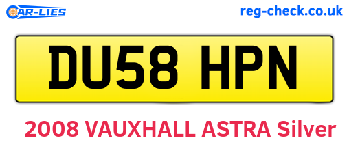 DU58HPN are the vehicle registration plates.