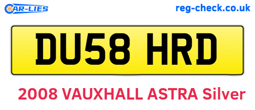 DU58HRD are the vehicle registration plates.