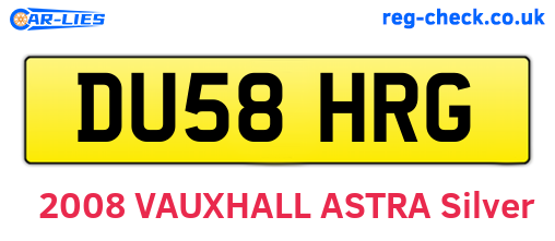 DU58HRG are the vehicle registration plates.
